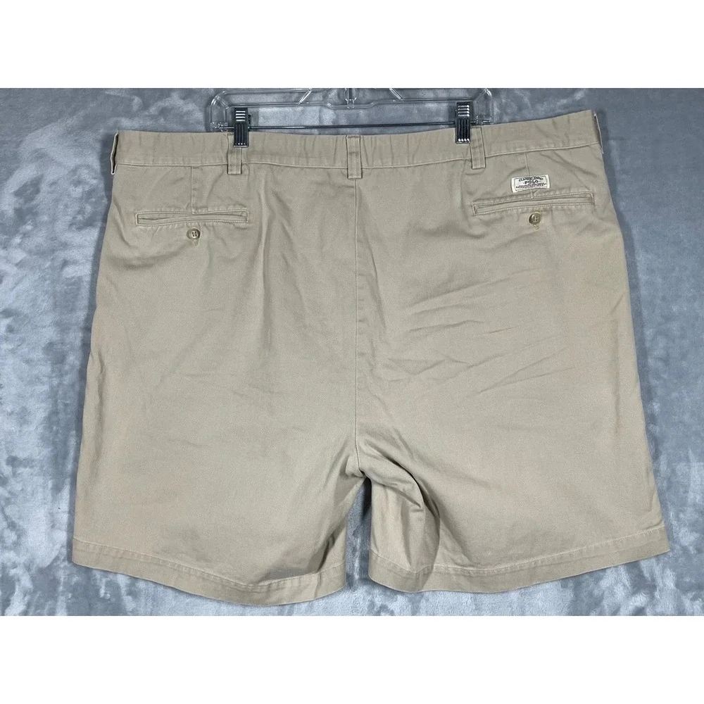 Polo Ralph Lauren Tyler Short Mens 48 Khaki Tan Pleated Cotton Chino Shorts